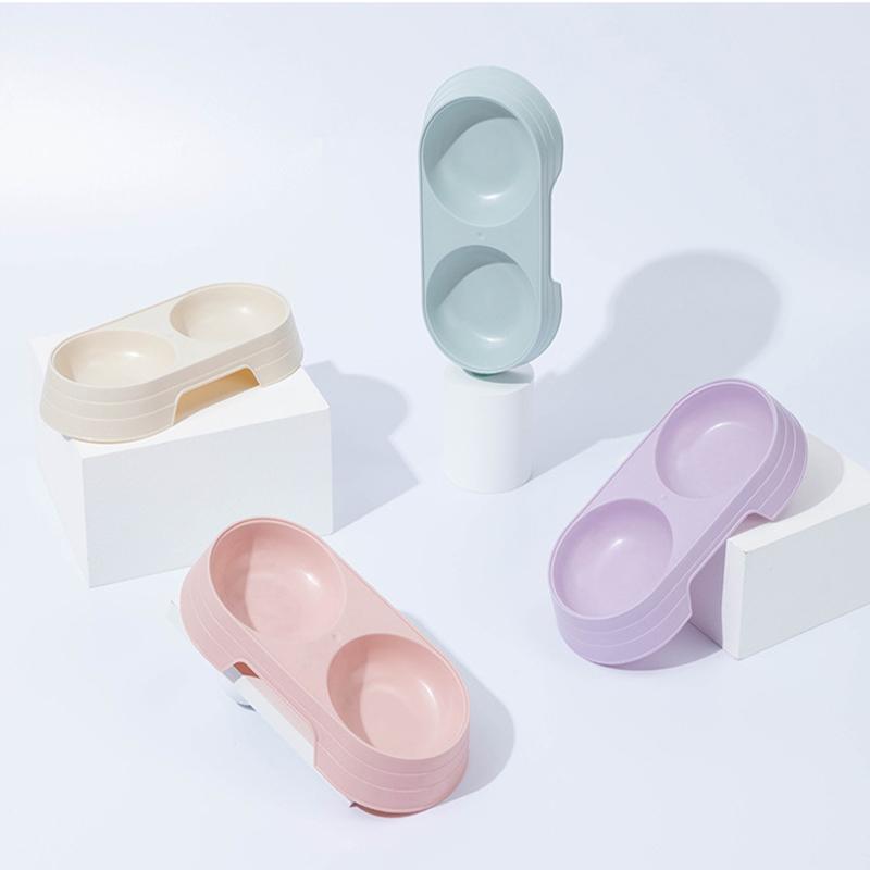 

Cat Bowls & Feeders Plastic Pet Feeding Dual Bowl, Dog Food Dispenser, Water Drinking Tray, Products.