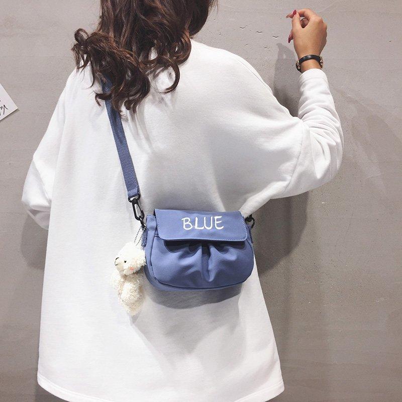 

Canvas Minimalism Shoulder Messenger Bag Casual Cute Shell Backpack