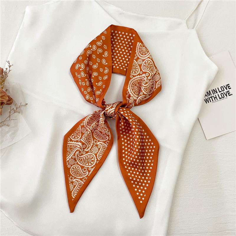 

Scarves Women Headband Tropical Fashion Long Paisley Dot Hair Band Bag Wrist Skinny Scarf Ribbon Foulard Neck Tie Bandana 2021