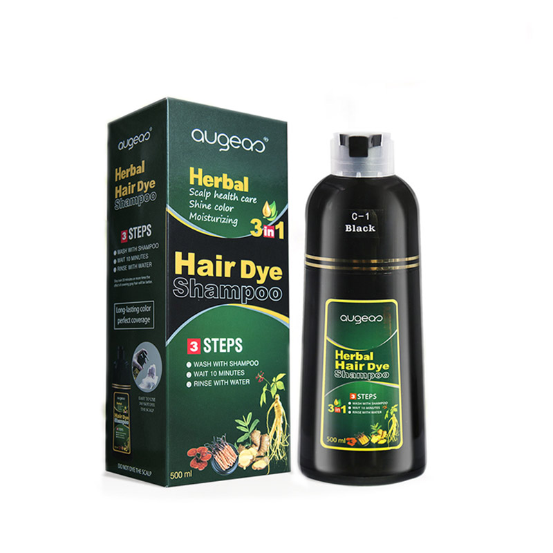 

500ml hair dye shampoo, a black plant non-stick scalp household foam hair dye