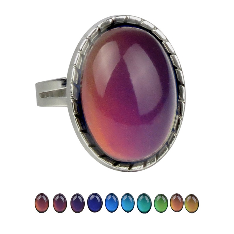 

Vintage Retro Color Change Mood Ring Oval Emotion Feeling Changeable Ring Temperature Control Color Rings For Women K5530 649 Q2