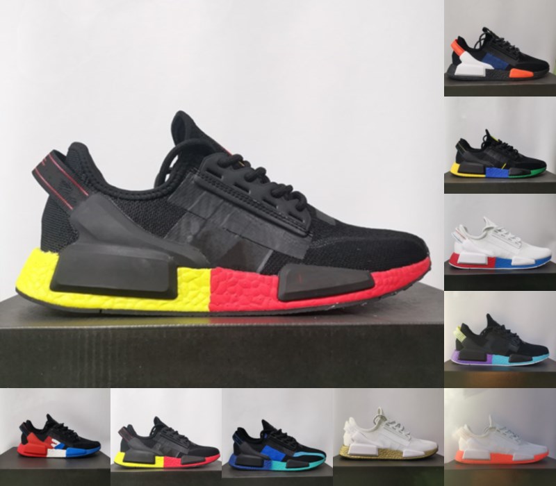 

Dazzle camo nmd r1 v2 mens shoes Gradient Neon aqua tones mexico city gold metallic core black men women trainers sports sneakers Size 36-45