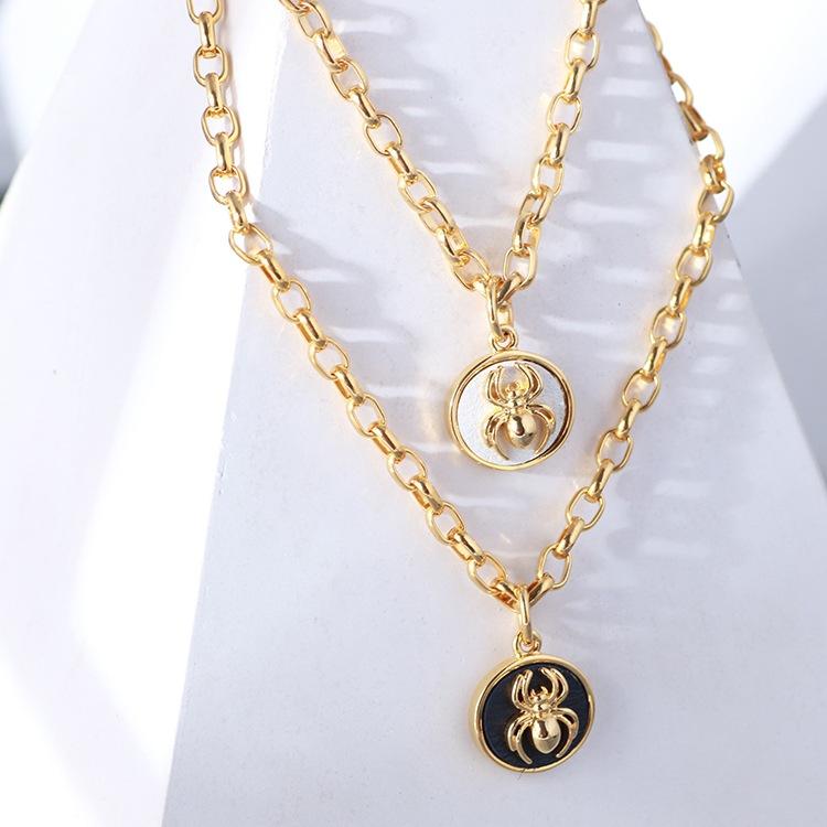 

pendant necklaces fun and creative style realistic disc spider fashion adjustable all-match necklace for girls, Silver