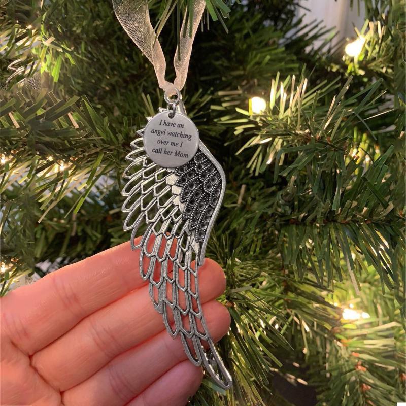 

Christmas Decorations 1PCS Pendant Wing Angel Alloy Good Life Memorial Ornaments Home Festive Decoration Party Supplies