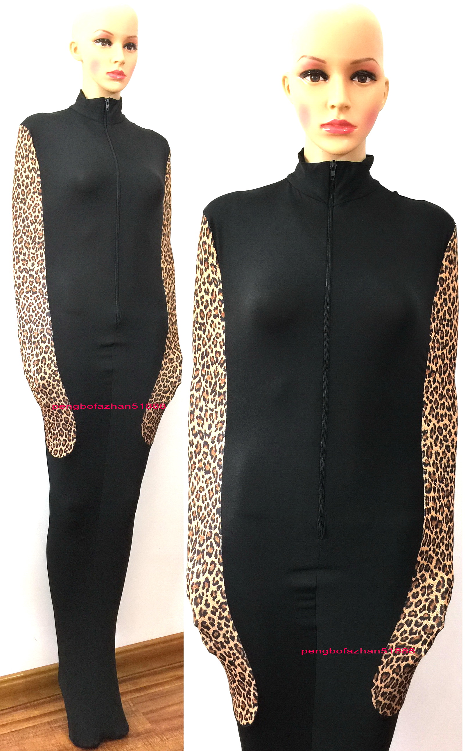 

Sexy Women Sleeping Bag Body Bags Catsuit Costume Black/Leopard Pattern Lycra Spandex Mummy Suit Costumes With internal Arm Sleeves Unisex Sleepsacks Outfit P302