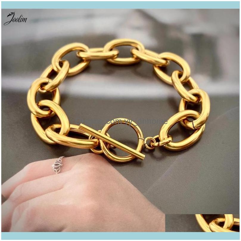 

Earrings Sets Jewelryearrings & Necklace Joolim High End Gold Finish Link Chain Bracelet Set Statement Chunky Jewelry Costume Wholesale Drop, As pic