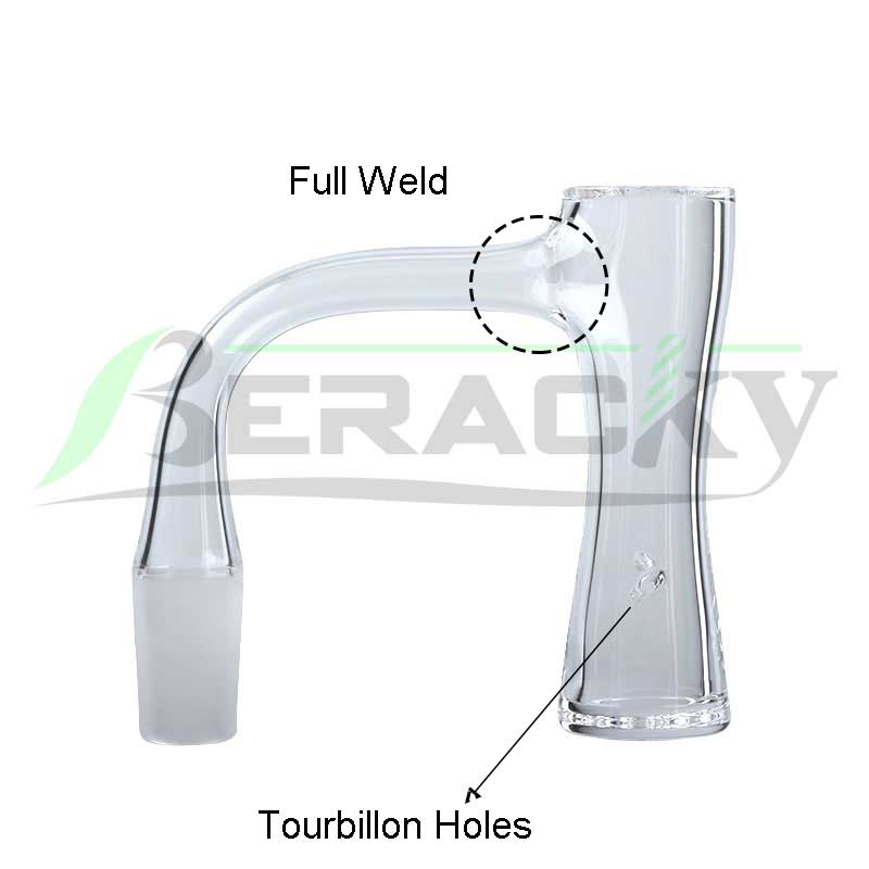 

Beracky Full Weld Auto-Spinner Beveled Edge Smoking Quartz Banger With Tourbillon Spinning Holes Unique Hourglass Style Seamless Nails For G