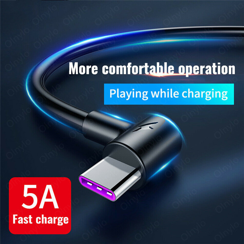

1m 2m 3m Type C USB Cable wire 90 Degree elbow super Fast Charger wire Data cable For Samsung s7 xiaomi redmi LG microusb
