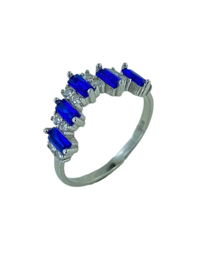 

Gold Model Baget Sapphire Stone Watercourse 925 Silver Ring Cluster Rings