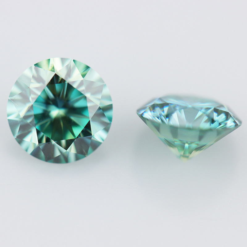 

1 Carat Blue Color Moissanite Stone Beads 6.5mm Brilliant VVS1 Excellent Cut Grade Test Positive Lab Diamond For Jewelry Q1214 406 Q2, Black