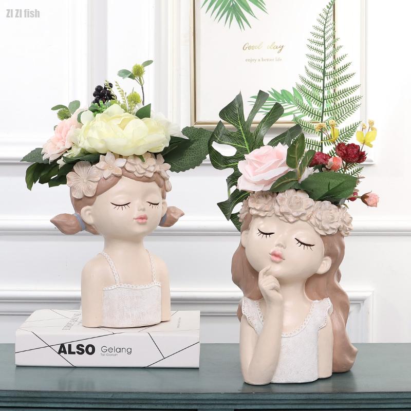 

Creative Girl Vase Home Decoration Restaurant El Supplies Living Room Desktop Dried Flower Ornaments Vases