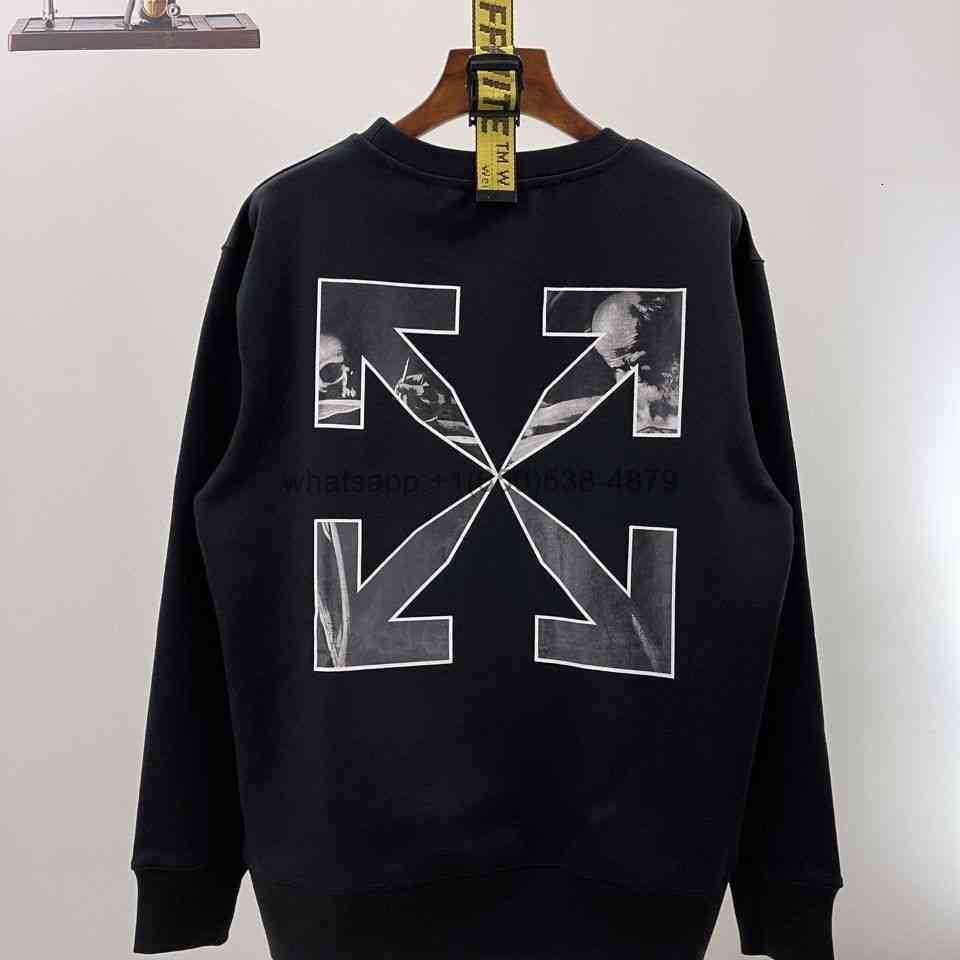

Men's Hoodies Sweatshirts Tested Quality Off Whild White Black and Holy Arrow Round Neck Sweater in Autumn Winter 2021 Hcbr