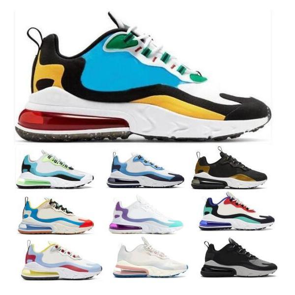 

Mens 270 React Running Shoes Bauhaus UNC Gradient Shift Multi Color Metallic Gold Oracle Aqua Run Green 2021 Women Tenis Trainers Sneakers