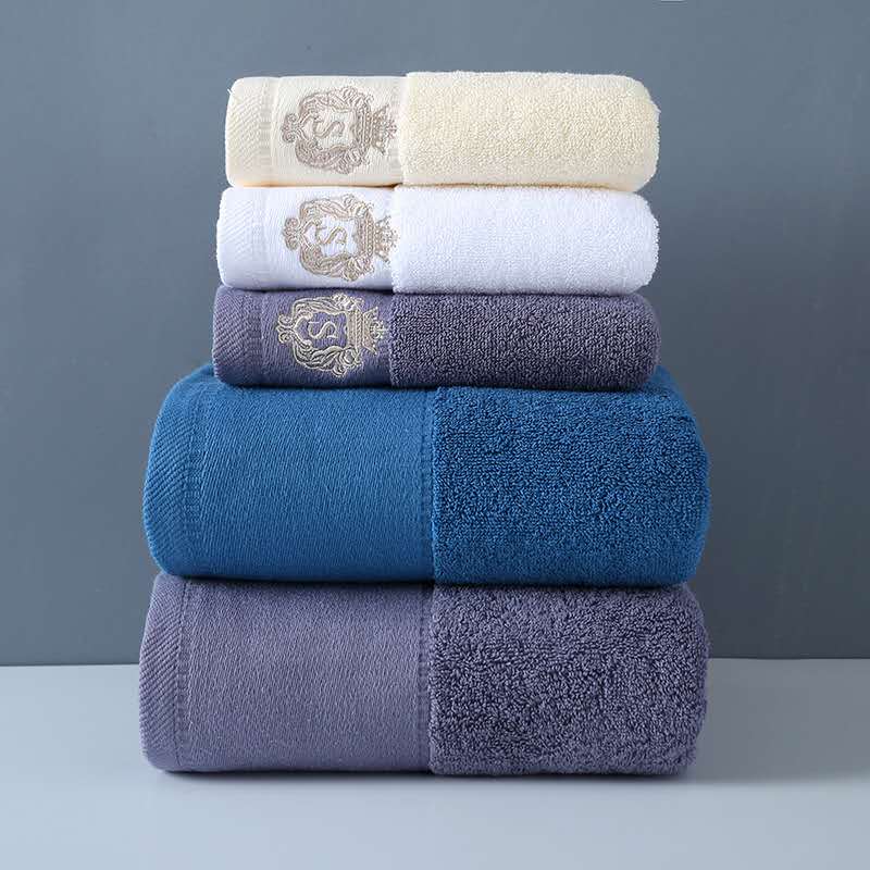

Pure cotton 32-ply woven label bath towel, Sky blue