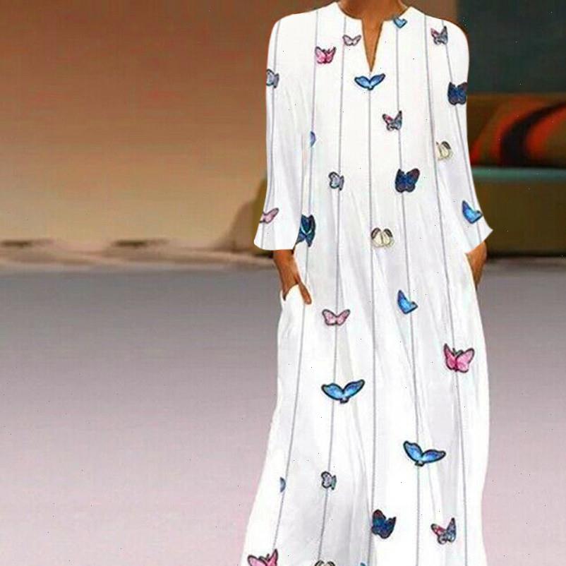 

women vintage womens dress maxi v neck daily long sleeve striped butterfly printed autumn party dresses robe femme, Black;gray