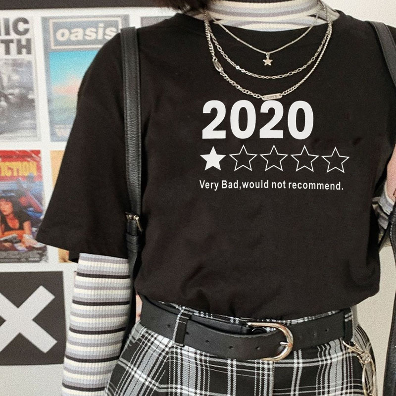 

Very Bad Would Not Recommend Letter Printed Summer Fashion 100% Cotton Harajuku Hipster Grunge Funny Women Tee T-Shirt 210518, Black