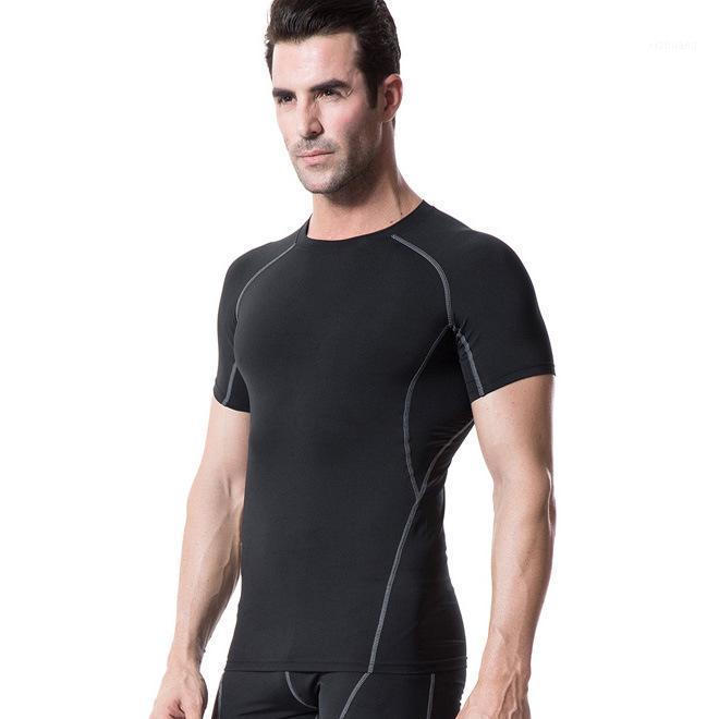 

Men's T-Shirts Men PRO Fitness Bodybuilding Compression Base Layers Under Tops Skins Gear Wear Tees, Red