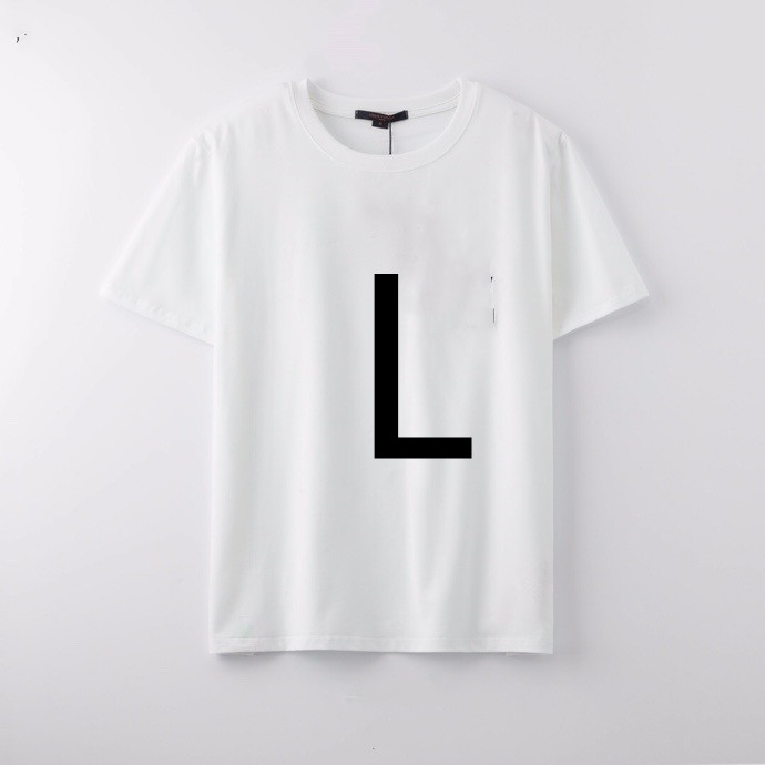 

T shirts for men cotton 20ss Clothing fashionT-shirt round neck double thread spring letter high street loose trend short sleeve male printing, White;black