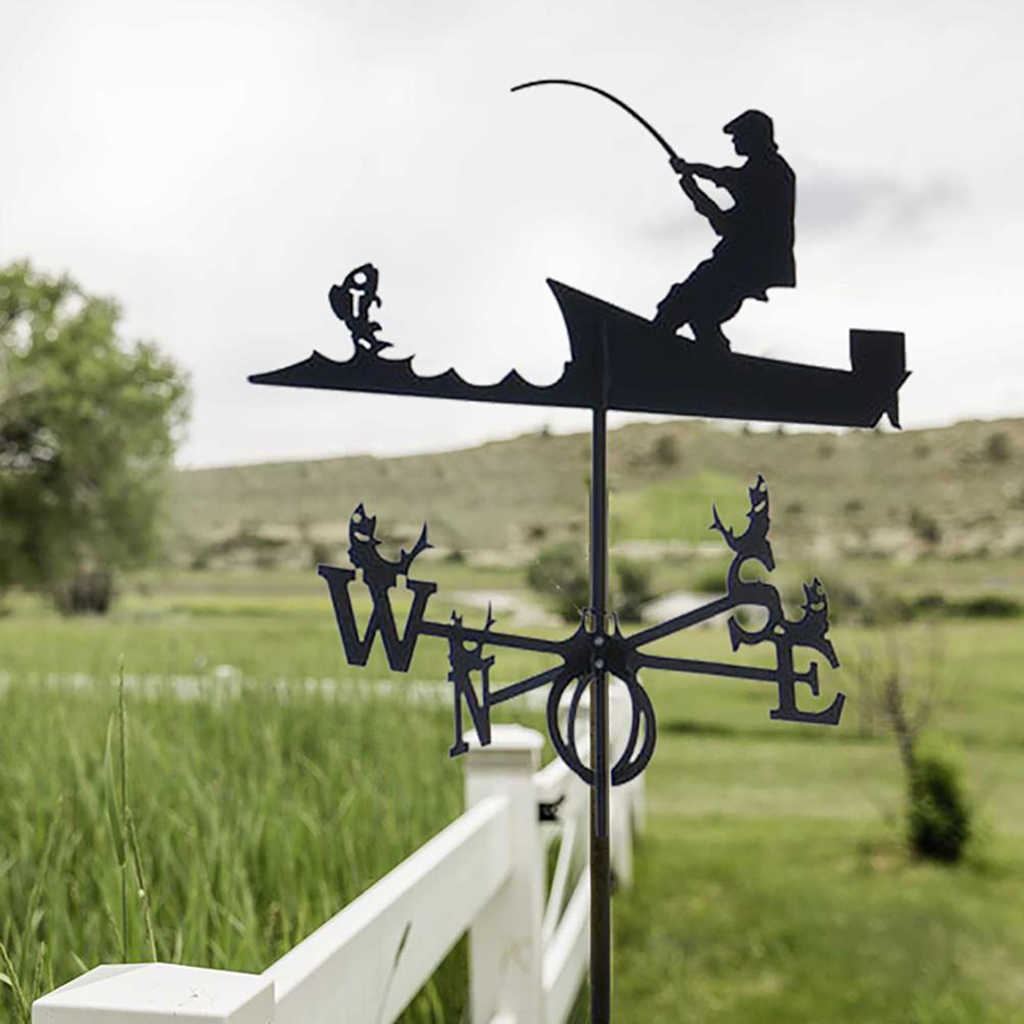 

Stainless Steel Weathervane Roof Mount Weather Vane Garden Barn Scene Yard Stake for Home Supplies Decor H0927
