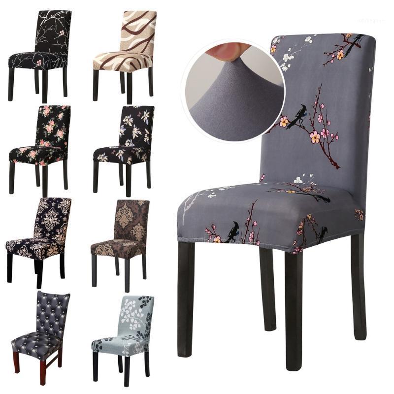 

Chair Covers 2/4/6/8Pcs Spandex Cover Elastic Printed Dining Slipcover Removable Anti-dirty Kitchen Seat Case Stretch Banquet