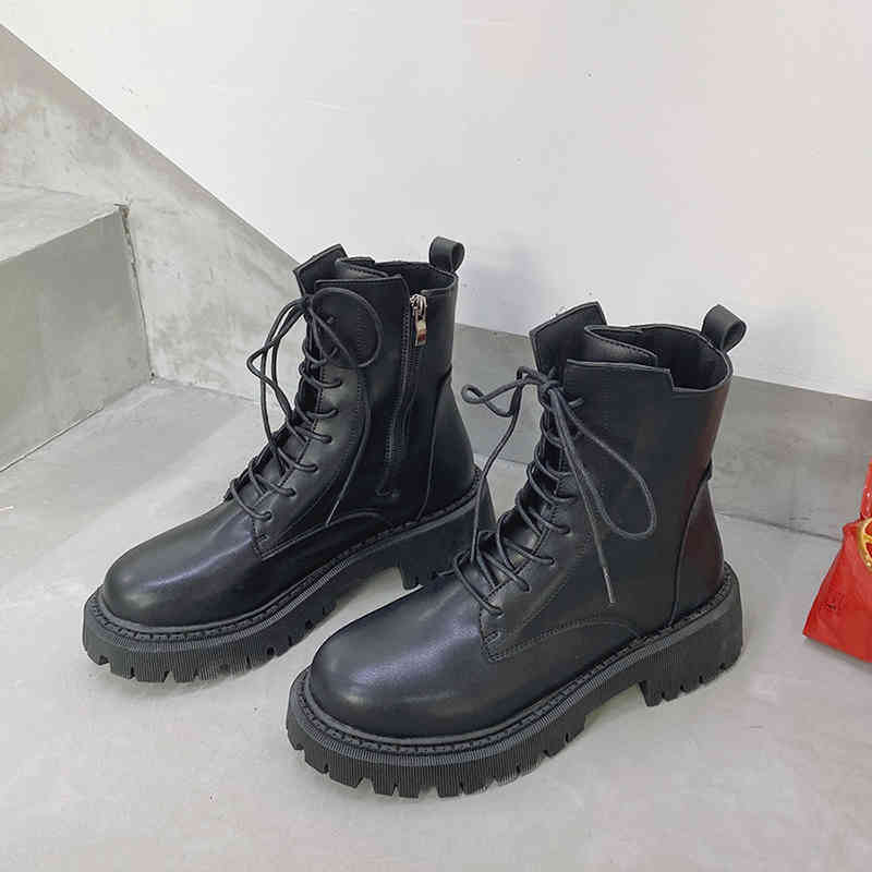 

boots ankle female women shoes woman wedges leather black for martin platform booties boot rubber 7bci