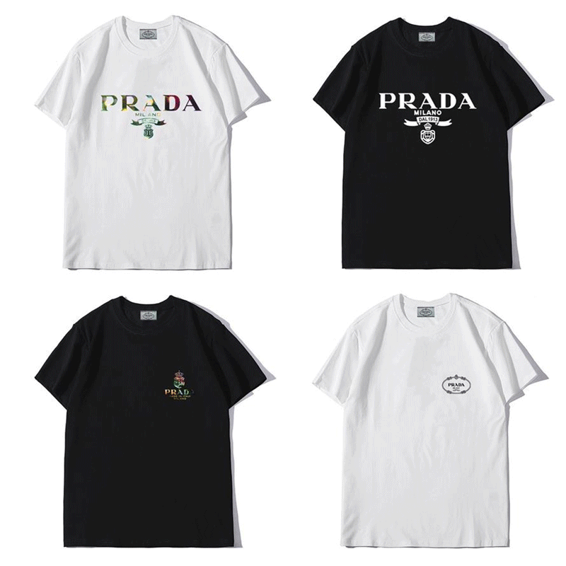 

Short sleeves clothing styles luxury T Shirts Womens Prad Cotton Tee Mens Streetwear Lovers Print Tops shirt woman Fashion Designer GG, White;black