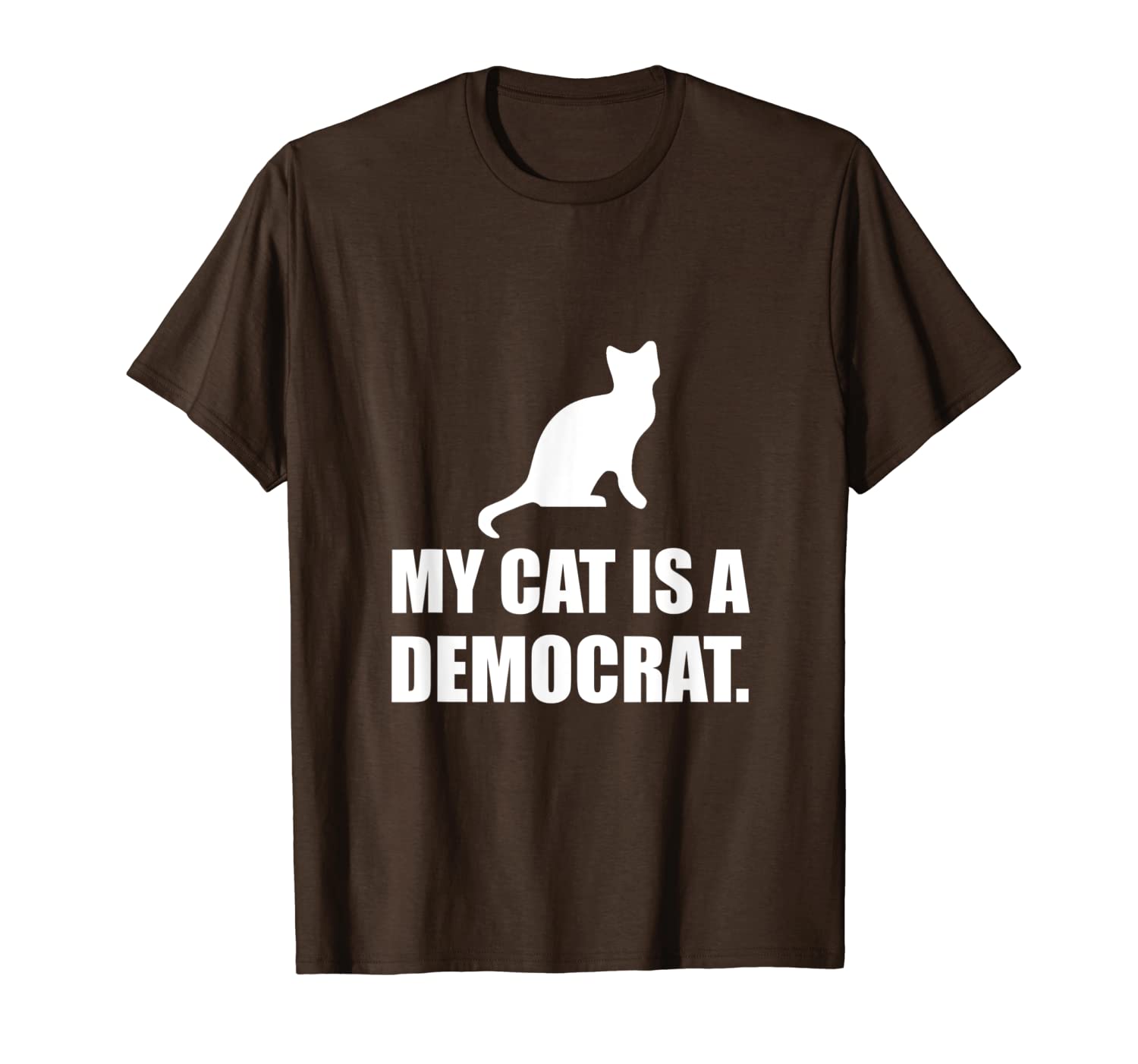 

my cat is a democrat funny political t-shirt, White;black