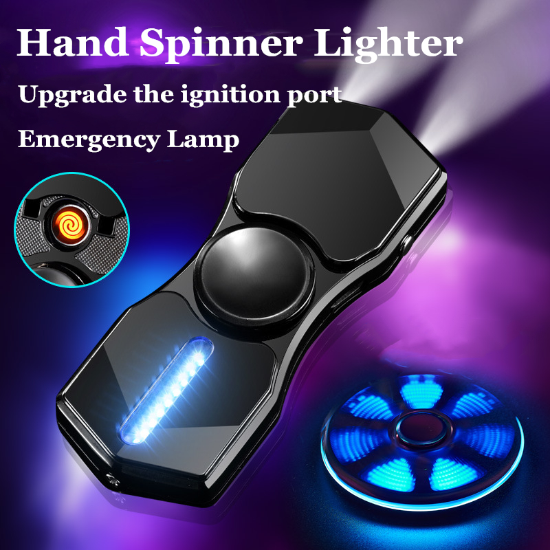 

Fashight Fidget Spinner ighter USB Windproof Eectric Gyro ighter 3 Varieties ED ight Cigarette ighter Pused Arc