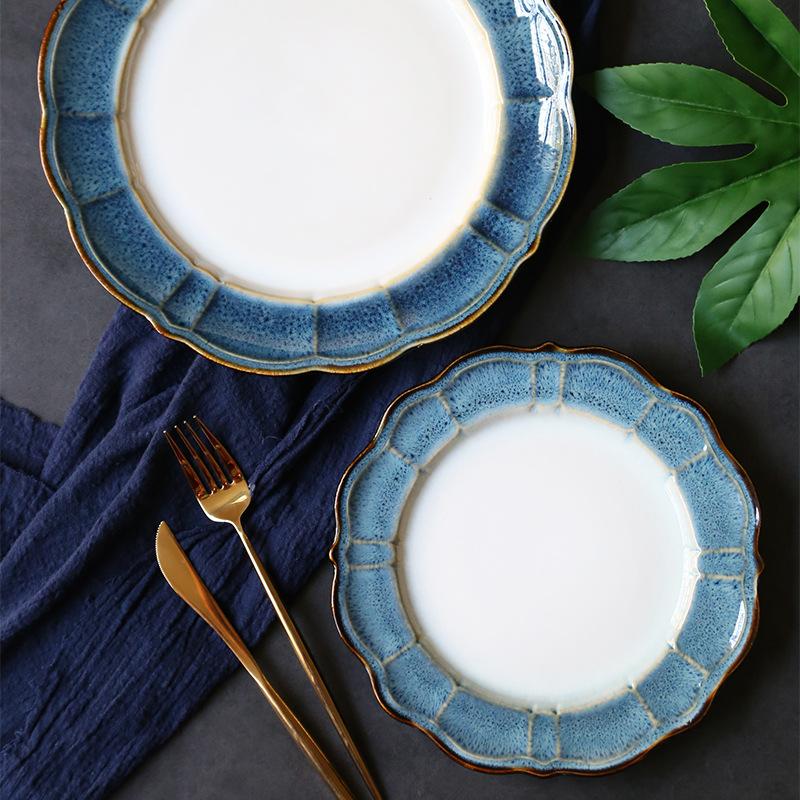 

Dishes & Plates European-style Western Plate Creative Special-shaped Steak Home Dish Large Chicken Simple Ceramic Tableware