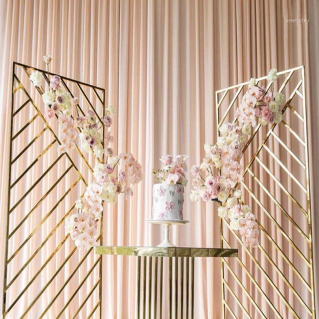 

Party Decoration 2pcs)Bride And Groom Gold Backdrop Stand Wedding Yudao1162