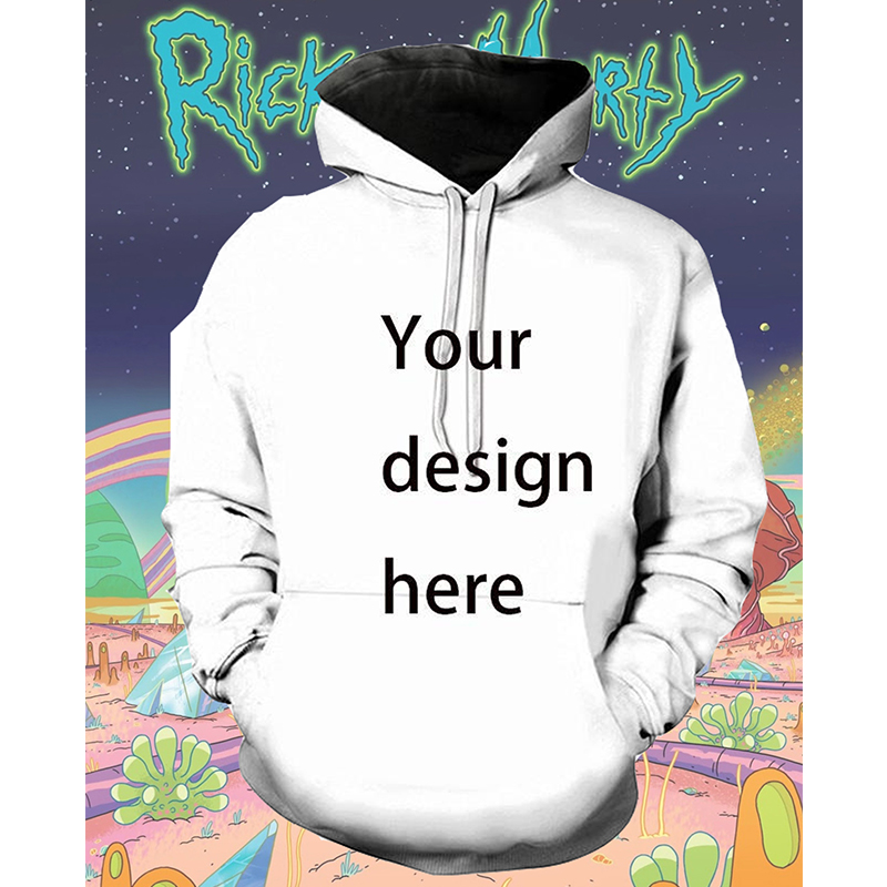 

Cartoon pattern men  3D printing Rick hoodie visual impact party top punk gothic round neck high quality American sweatshirt hoodie, Customized