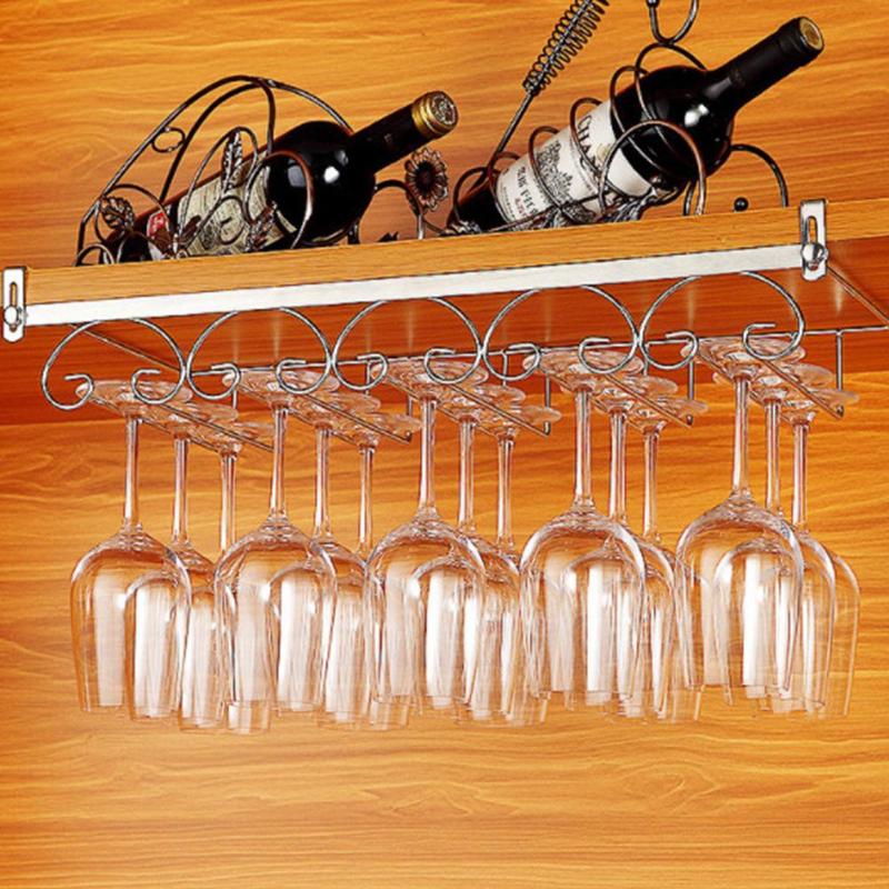 

Tabletop Wine Racks Home Practical Stainless Steel Nail Free Glass Rack