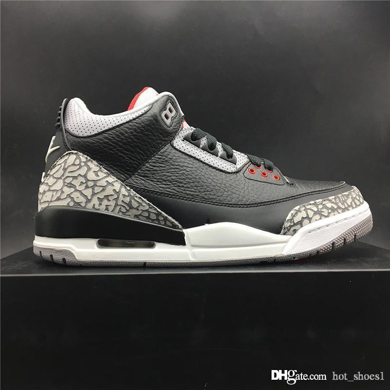 

Air 3 OG Black Cement 854262-001 3s III Women Men Sports Casual Shoes Sneakers Top Quality Trainers With Original Box