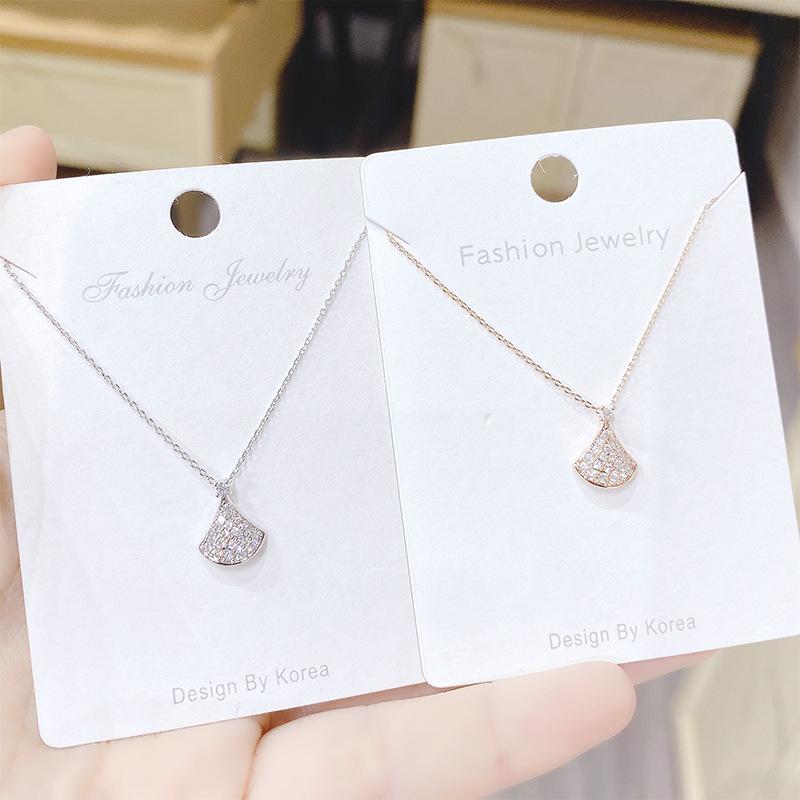 

Chains Small Skirt Clavicle Chain Necklace Japanese And Korean Fashion Simple Temperament Girl Fan Wholesale, Silver