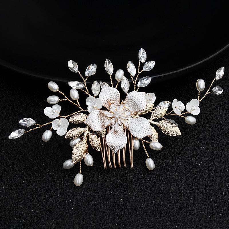 

Hair Clips & Barrettes Selling Handmade Gold Comb Trendy Wedding Accessories Prom Ladies Jewelry, Golden;silver