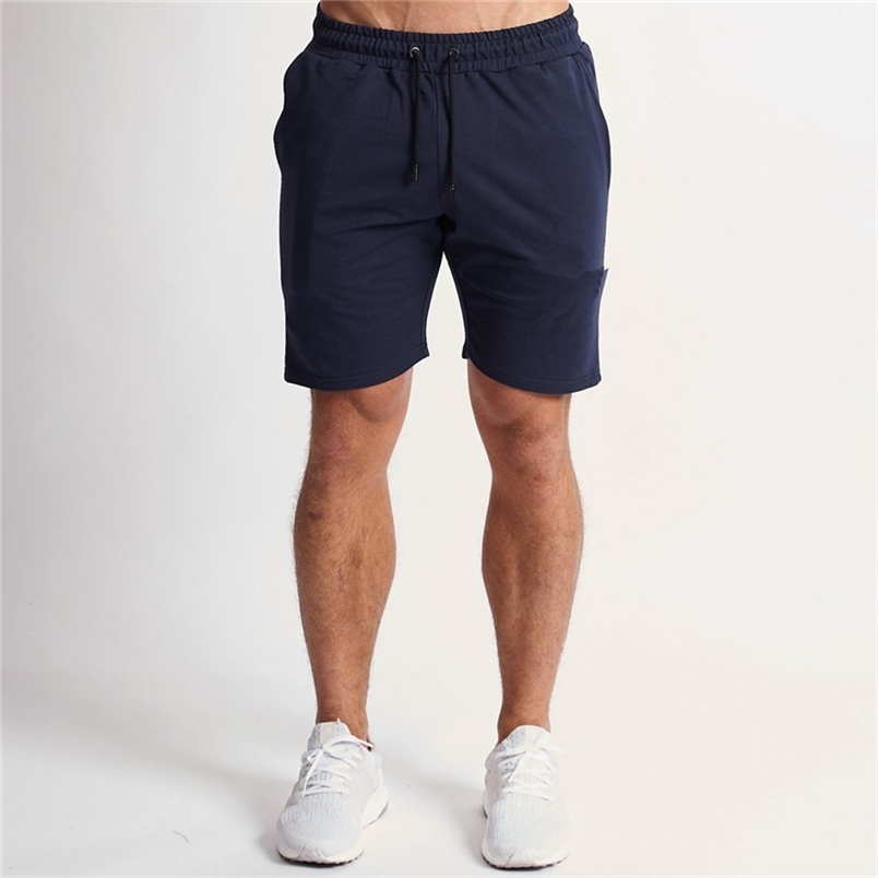 

Summer Mens Slim Shorts Fashion Casual Gyms Jogger Workout Beach Short pants Sportswear 210629, Black