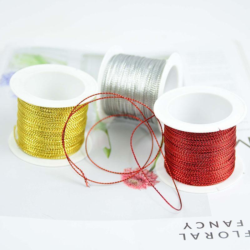 

Party Decoration 20 Meters 1mm Rope Gold Silver Red Cord Thread String Strap Ribbon Tag Line Bracelet Making Clothing Gift Wrapping Supplies