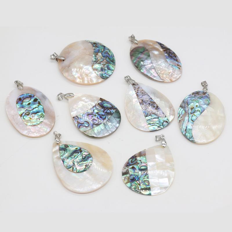 

Charms Wholesale Natural Abalone Seashells Sea Shells Pendants For Fashion Jewelry Crafts Accessories Making Necklace Women, Bronze;silver