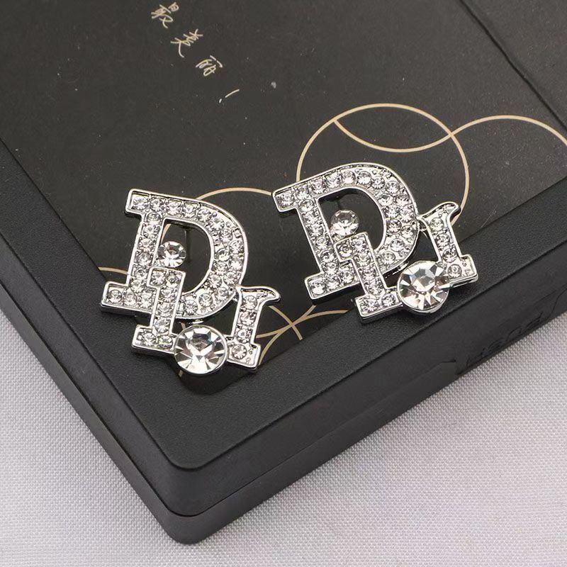 

23ss Mixed Color 18K Gold Plated Letters Stud Fashion Design Stainless Steel Long Earring Women Crystal Pearl Round Jewelry