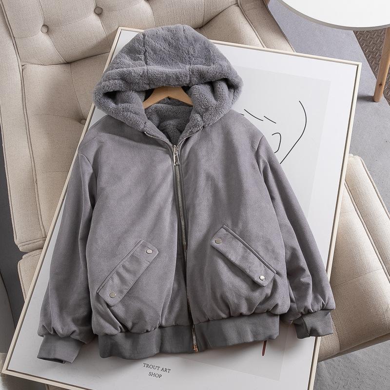 

Men's Fur & Faux Coat with a hood, double-sided suede jacket and cotton in autumn winte MP96, 1# shoe box