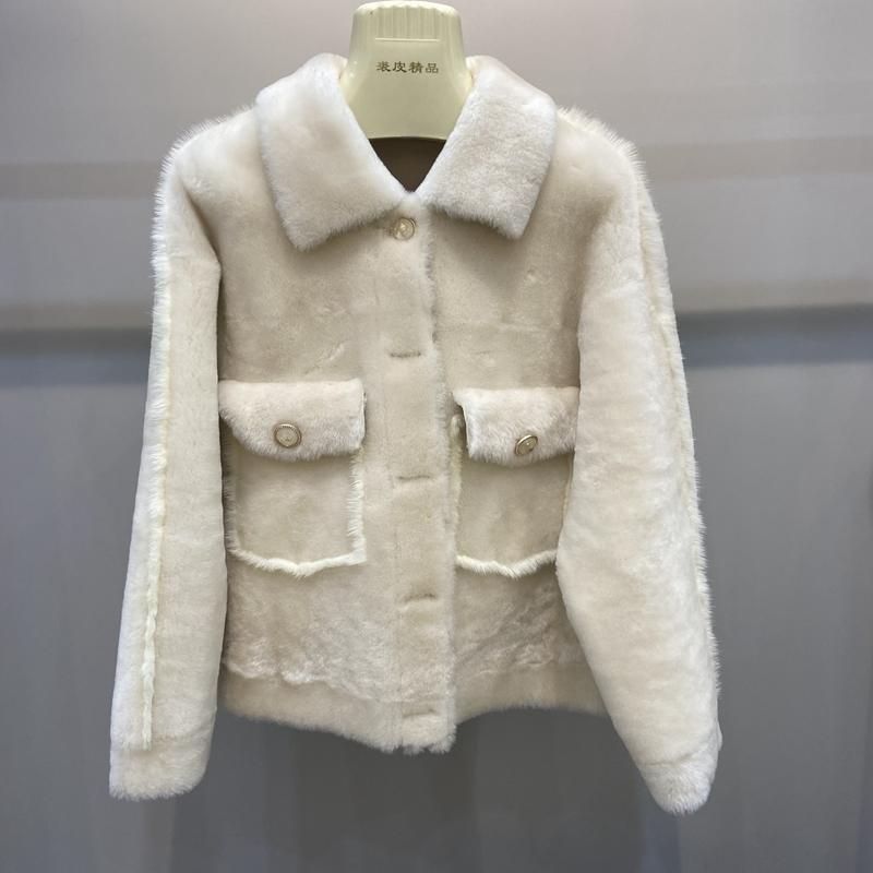 

Women's Fur & Faux 2021 Female Winter Jackets For Women Genuine Sheepskin Leather With Merino Sheep And Femme Warm Outwear, Black