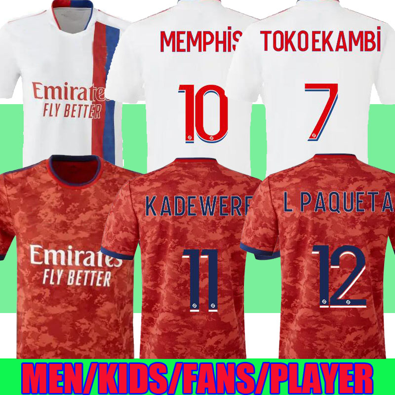 

21 22 Olympique Lyonnais Lyon soccer jersey MAILLOT DE FOOT TOKO EKAMBI Kadewere 2021 OL MEMPHIS L.Paquetá AOUAR CHERKI BRUNO G. men kids football shirts player version, Special