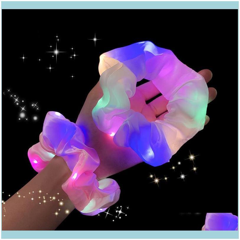 

& Tools Productsled Luminous Bands Scrunchies Women Girls Headwear Rope Simple Wrist Rings Rubber Band Hair Aessories 20Pcs Drop Delivery 20
