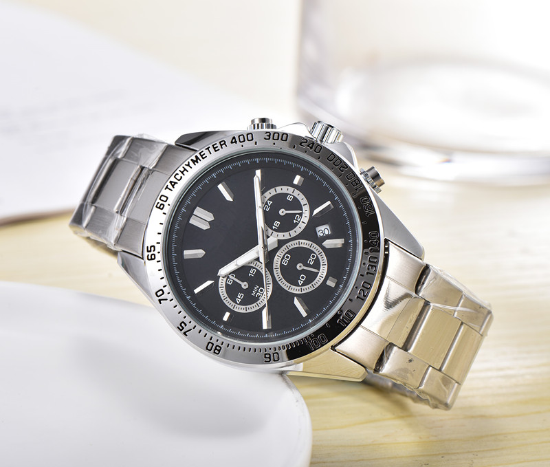 

NEW Mens Sport Watch montre de luxe F1 Wristwatches montre Japan Quartz movement Chronograph Black face orologi da uomo di lusso