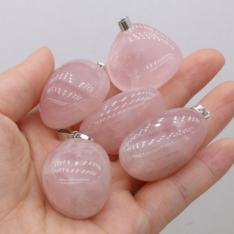 

Charms Pendant For Jewelry Making DIY Necklace Earring Accessories Irregular Natural Stone Rose Quartz Fashion Women Gifts 1 Pcs, Bronze;silver