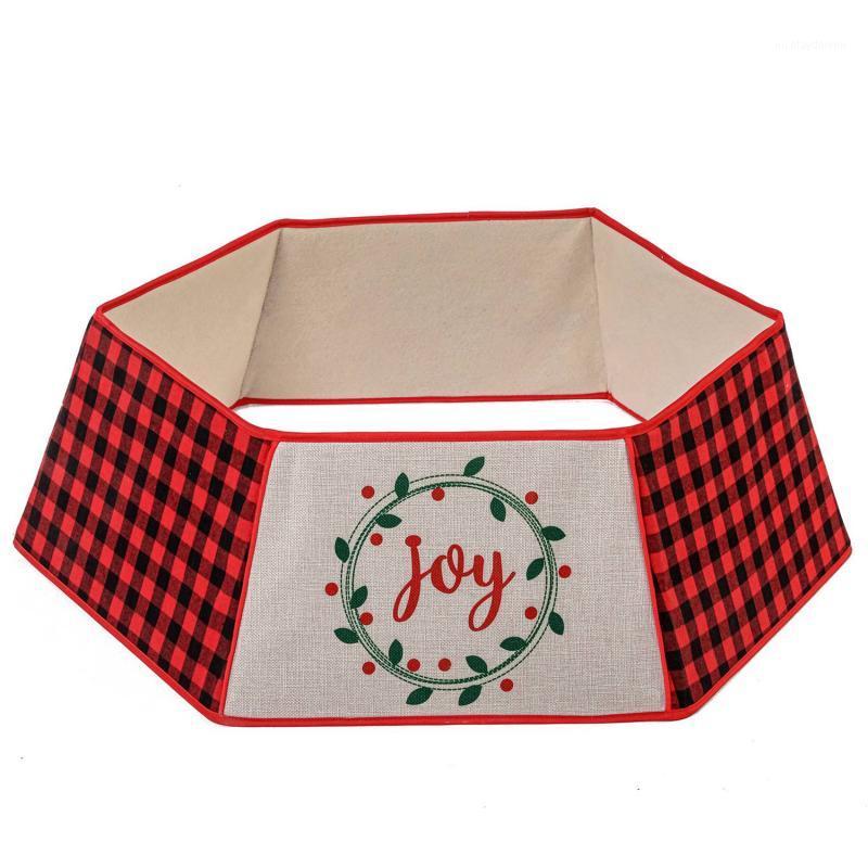 

Christmas Decorations Red And Black Grid Tree Skirt Year's Items Bottom Decoration Border