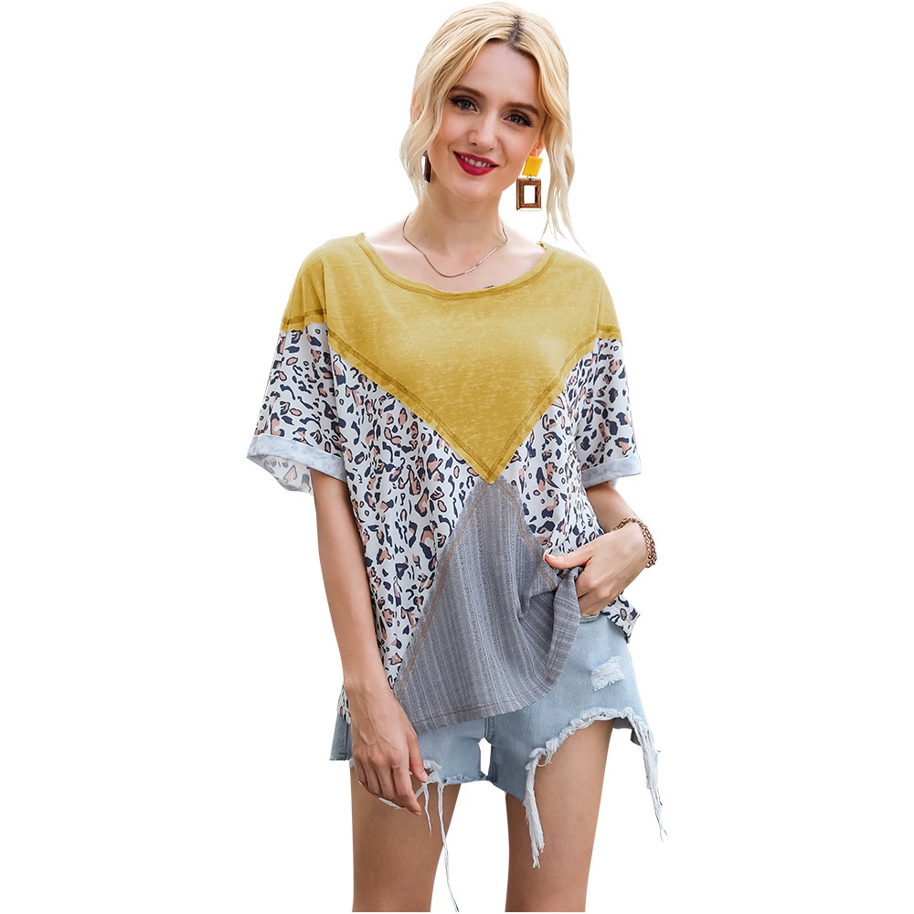 

Spring and Summer Women's New Round Neck Short Sleeve Loose Women's T-shirt Women's Top, White
