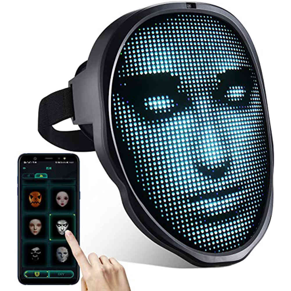

Halloween with Programmable Bluetooth Face BT Phone Control DIY Messages LED Light Mask
