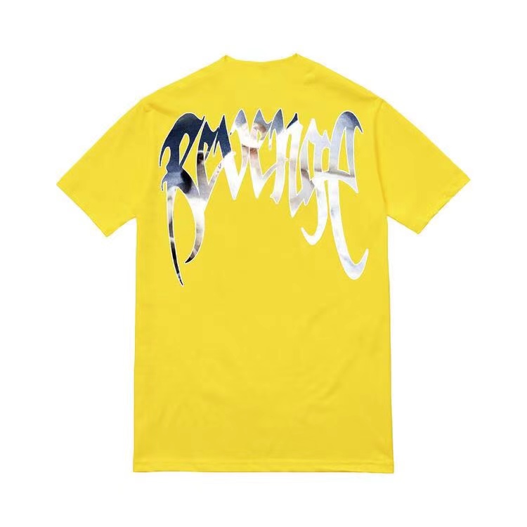 

Mens Designer T Shirts REVENGE YELLOW HEAVEN TEE Short Sleeve T-shirt High Street Casual