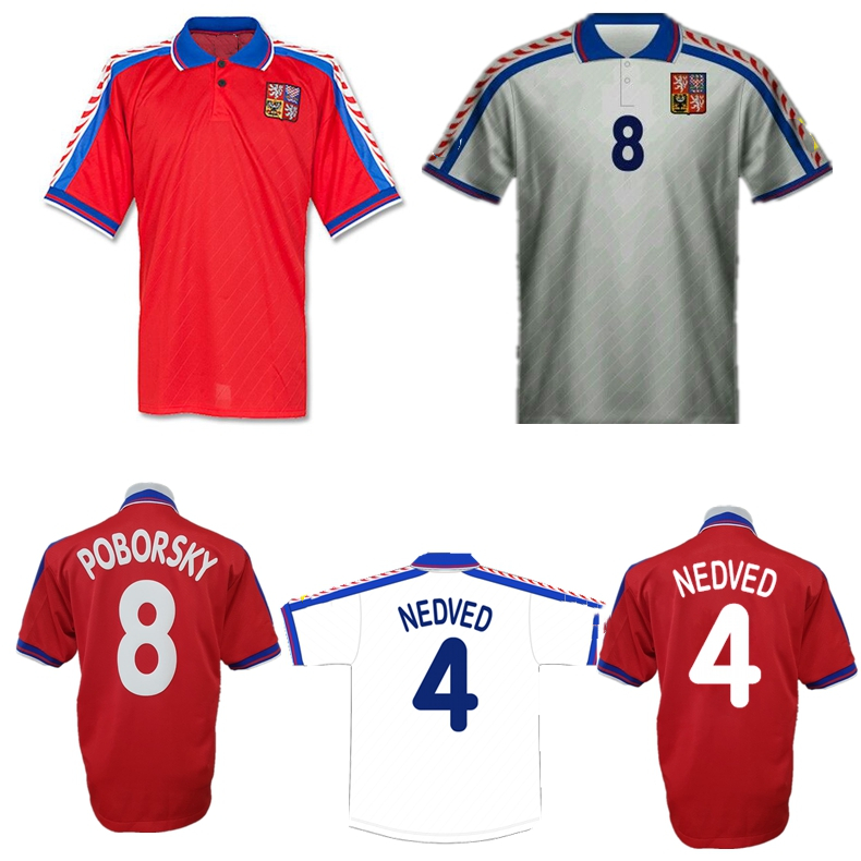 

1996 Czech Republic retro soccer jersey 96 97 NEDVED Poborsky Berger vintage classic football shirt, 1996 home jersey